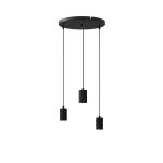 Calex Retro Luce Pendente Cordset Il Giro Metallo Nero  |incl. cavo 2 Metro - Adatto per 3xE27 