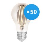 Confezione Multipack 50x WiZ Smart LED E27 Pera Filamento Smoke 6.5W 400lm - 820-850 Regolabile Bianca | Dimmerabile - Sostitutiva 35W